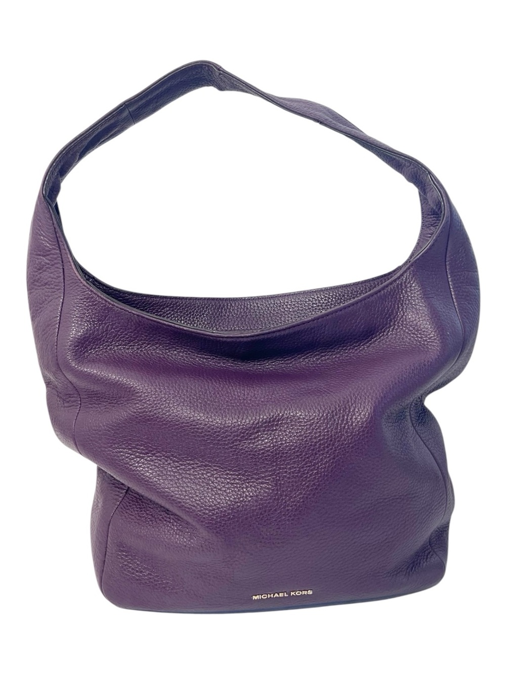 MICHAEL KORS MEDIUM PEBBLED LEATHER HOBO PURSE PURPLE